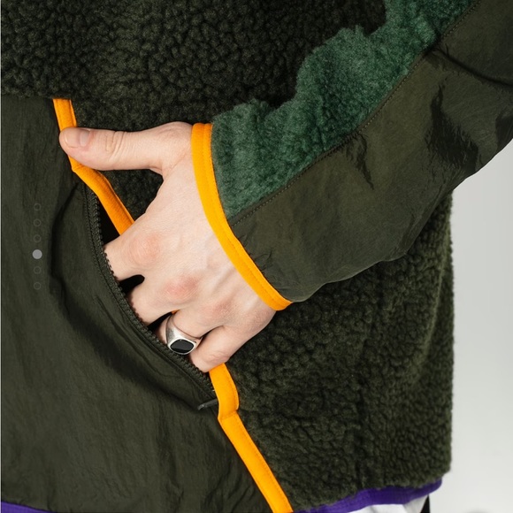 Nike Heritage Sherpa Fleece Zip Up Jacket Green size XLarge - Picture 6 of 16